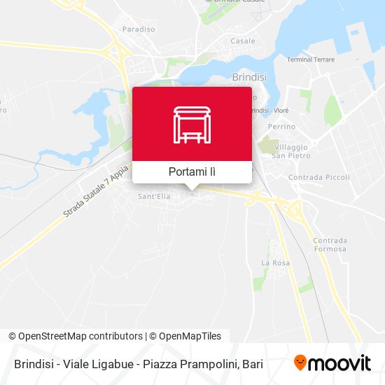 Mappa Brindisi - Viale Ligabue - Piazza Prampolini