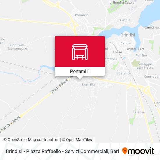 Mappa Brindisi - Piazza Raffaello - Servizi Commerciali