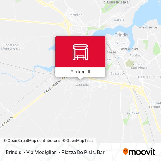 Mappa Brindisi - Via Modigliani  - Piazza De Pisis