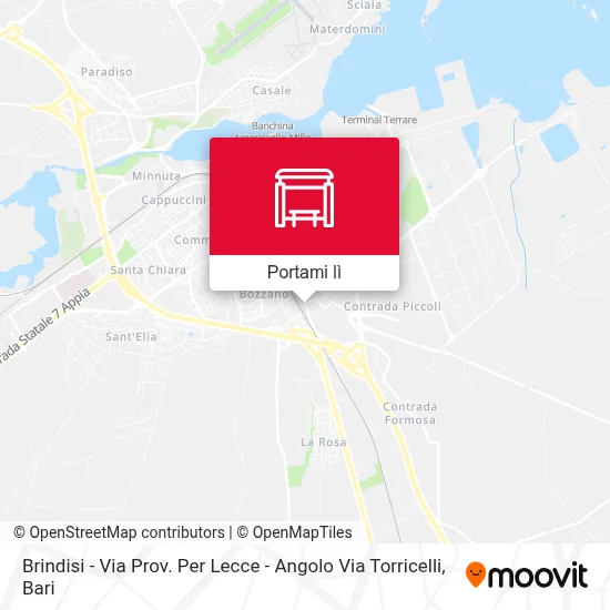 Mappa Brindisi - Via Prov. Per Lecce - Angolo Via Torricelli