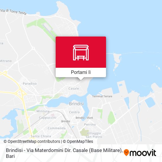 Mappa Brindisi - Via Materdomini Dir. Casale (Base Militare)