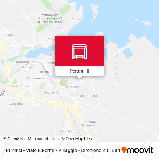 Mappa Brindisi - Viale E.Fermi - Villaggio - Direzione Z.I.