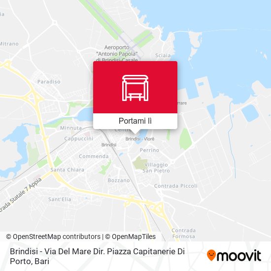 Mappa Brindisi - Via Del Mare Dir. Piazza Capitanerie Di Porto