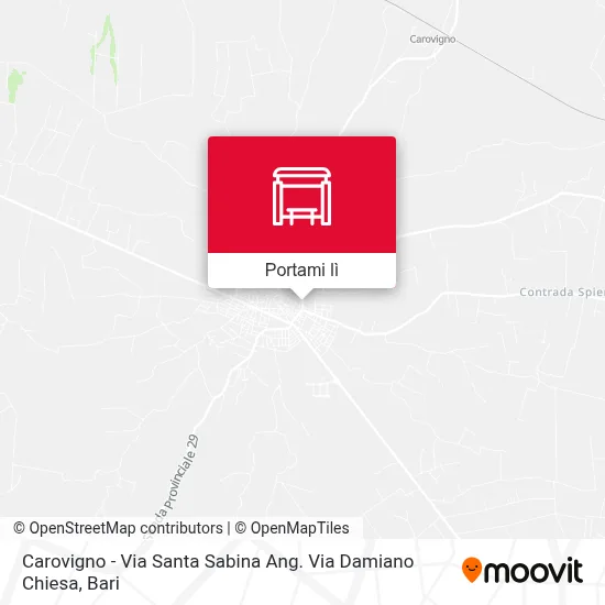 Mappa Carovigno - Via Santa Sabina Ang. Via Damiano Chiesa