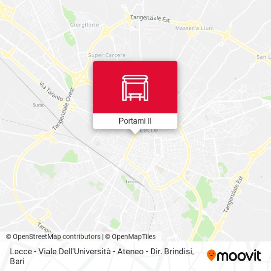 Mappa Lecce - Viale Dell'Università - Ateneo - Dir. Brindisi