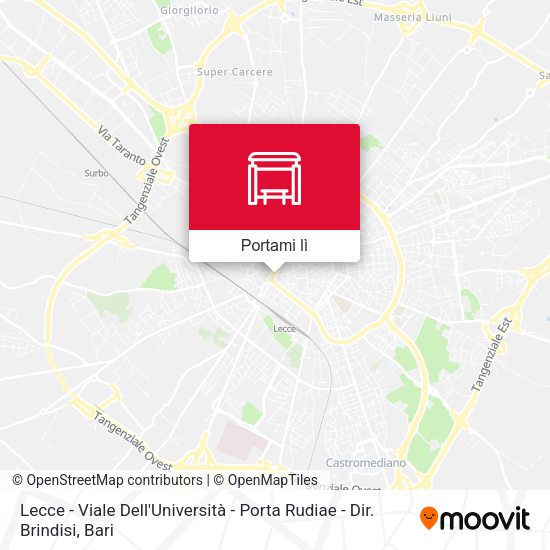 Mappa Lecce - Viale Dell'Università - Porta Rudiae - Dir. Brindisi