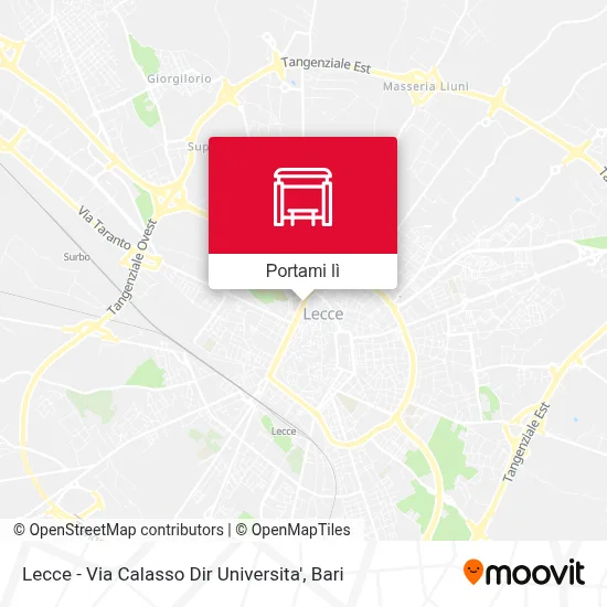Mappa Lecce - Via Calasso Dir Universita'