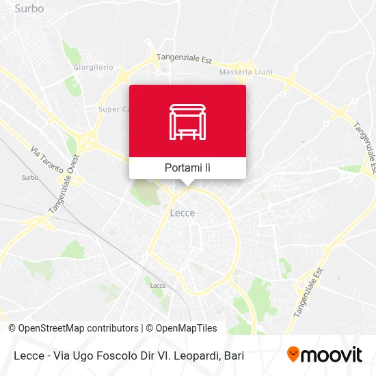 Mappa Lecce - Via Ugo Foscolo Dir Vl. Leopardi