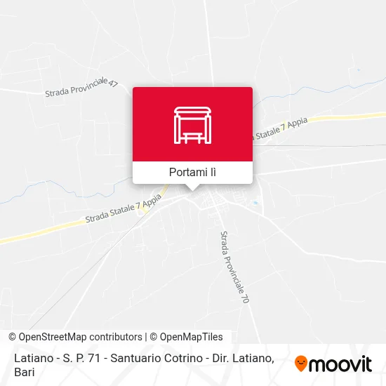 Mappa Latiano - S. P. 71 - Santuario Cotrino - Dir. Latiano
