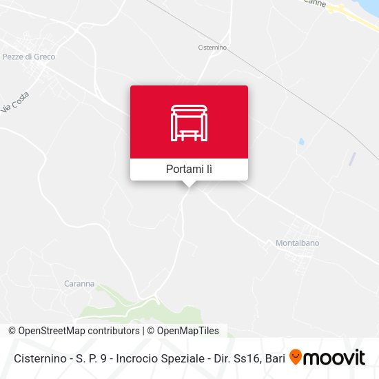 Mappa Cisternino - S. P. 9 - Incrocio Speziale - Dir. Ss16