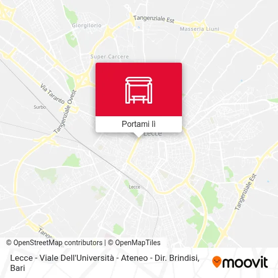 Mappa Lecce - Viale Dell'Università - Ateneo - Dir. Brindisi