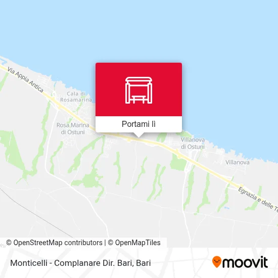 Mappa Monticelli - Complanare Dir. Bari
