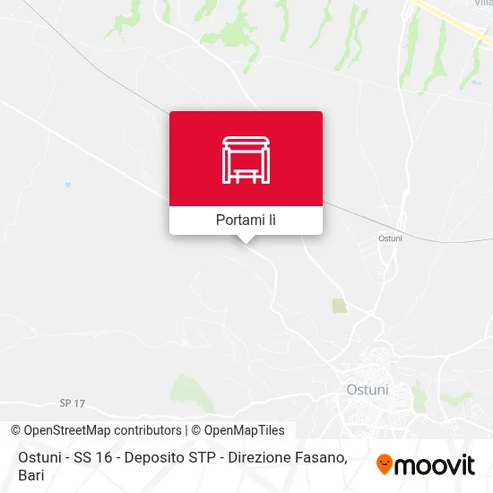 Mappa Ostuni - SS 16 - Deposito STP - Direzione Fasano