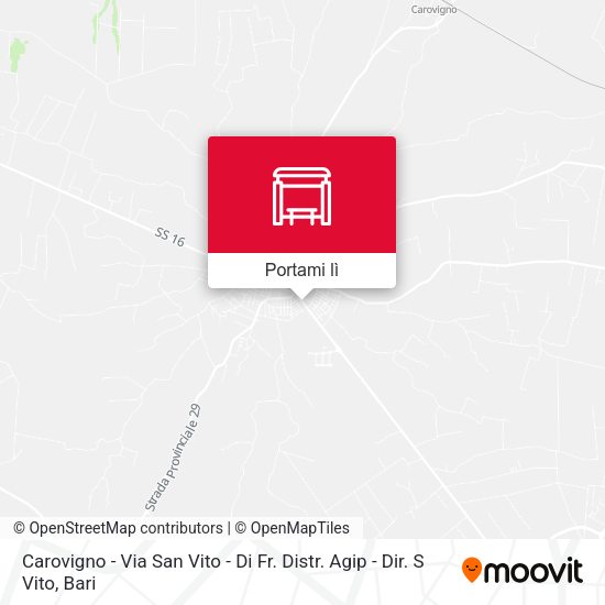 Mappa Carovigno - Via San Vito - Di Fr. Distr. Agip - Dir. S Vito