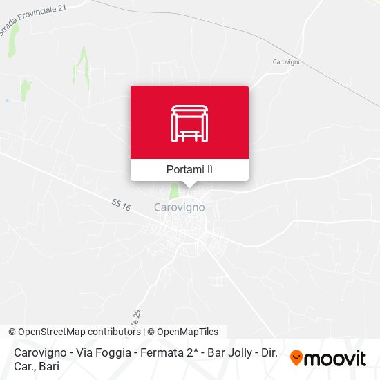 Mappa Carovigno - Via Foggia - Fermata 2^ -  Bar Jolly - Dir. Car.