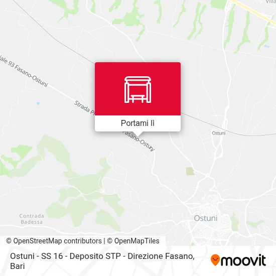 Mappa Ostuni - SS 16 - Deposito STP - Direzione Fasano