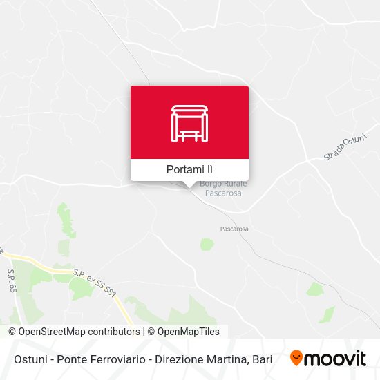 Mappa Ostuni - Ponte Ferroviario - Direzione Martina
