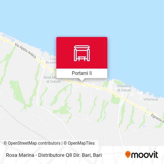 Mappa Rosa Marina - Distributore Q8 Dir. Bari
