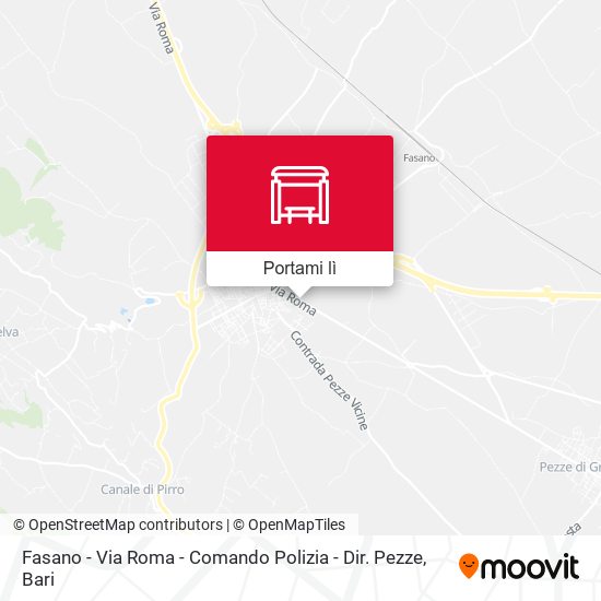 Mappa Fasano - Via Roma - Comando Polizia - Dir. Pezze