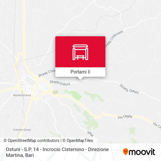 Mappa Ostuni - S.P. 14 - Incrocio Cisternino - Direzione Martina