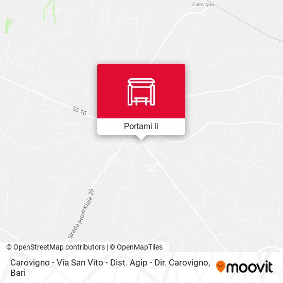 Mappa Carovigno - Via San Vito - Dist. Agip - Dir. Carovigno