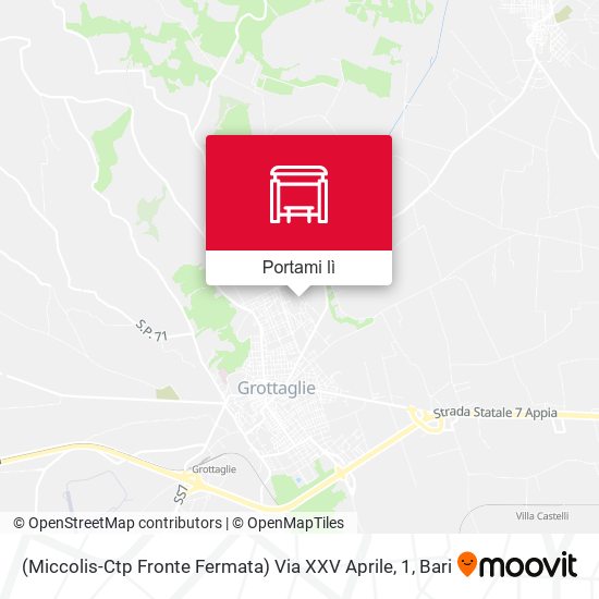 Mappa (Miccolis-Ctp Fronte Fermata) Via XXV Aprile, 1