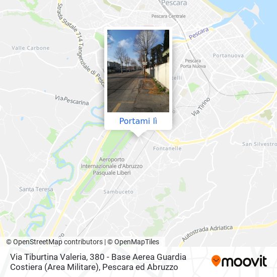 Mappa Via Tiburtina Valeria, 380 - Base Aerea Guardia Costiera (Area Militare)