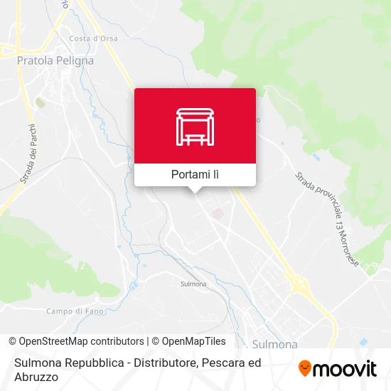 Mappa Sulmona Repubblica - Distributore