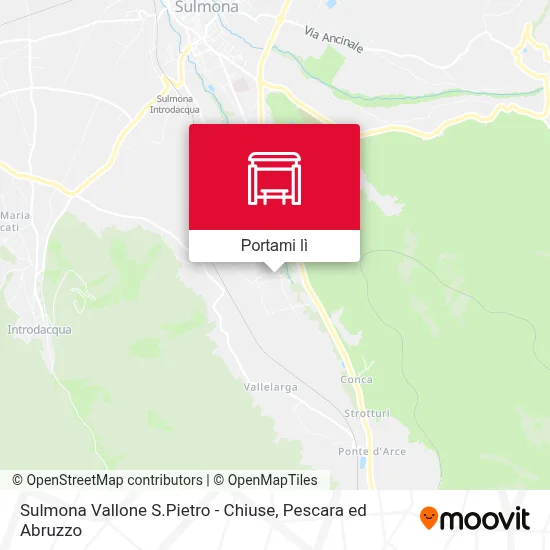 Mappa Sulmona Vallone S.Pietro - Chiuse