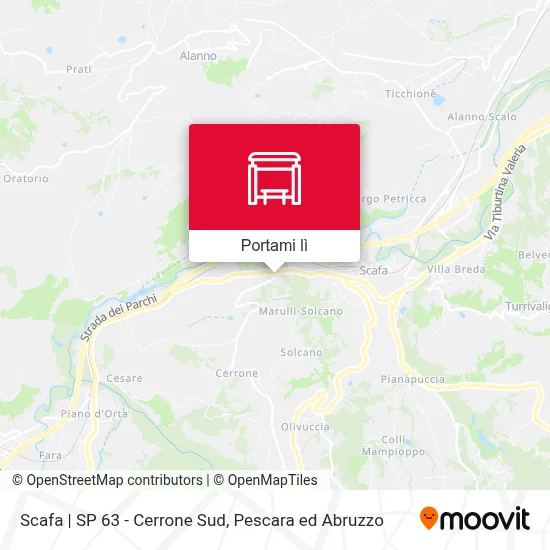 Mappa Scafa | SP 63 - Cerrone Sud