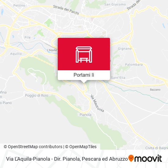 Mappa Via L'Aquila-Pianola - Dir. Pianola