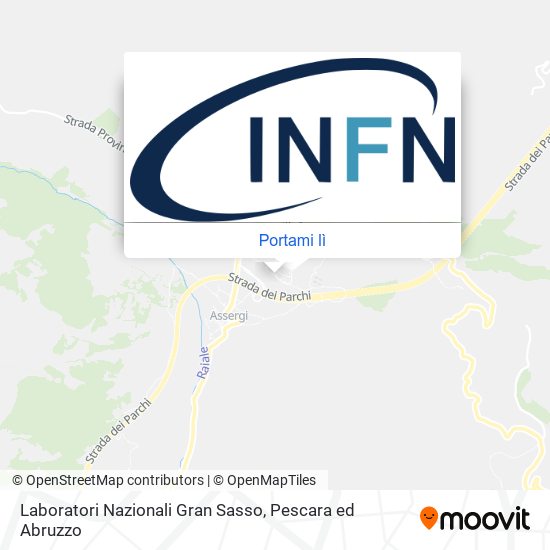 Mappa Laboratori Nazionali Gran Sasso