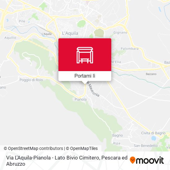 Mappa Via L'Aquila-Pianola - Lato Bivio Cimitero