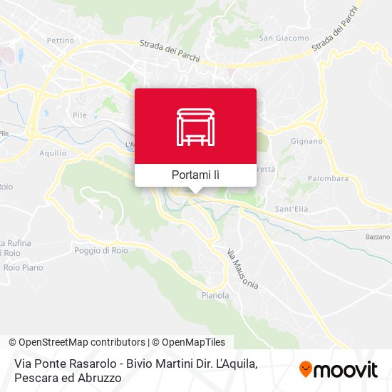 Mappa Via Ponte Rasarolo - Bivio Martini Dir. L'Aquila