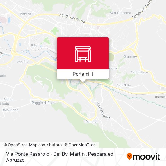 Mappa Via Ponte Rasarolo - Dir. Bv. Martini