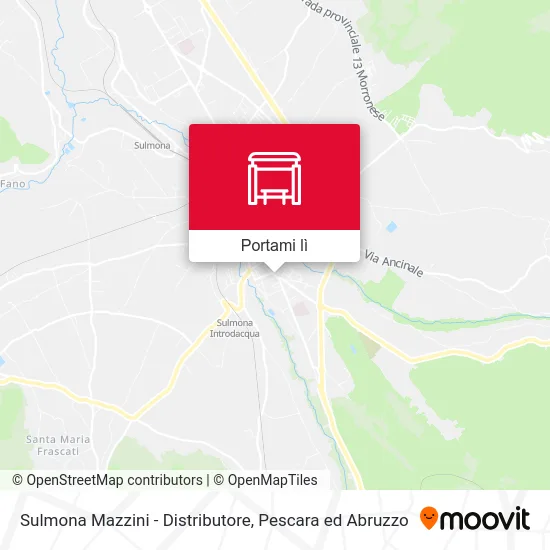 Mappa Sulmona Mazzini - Distributore