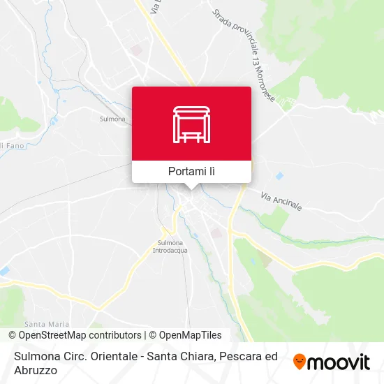 Mappa Sulmona Circ. Orientale - Santa Chiara