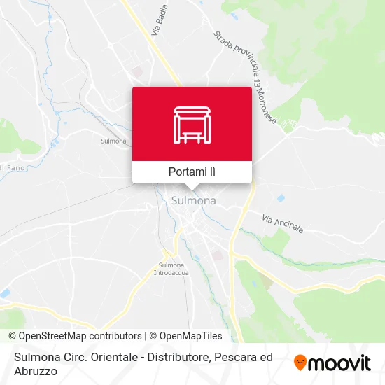 Mappa Sulmona Circ. Orientale - Distributore