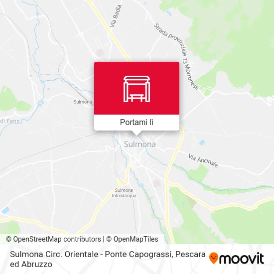 Mappa Sulmona Circ. Orientale - Ponte Capograssi