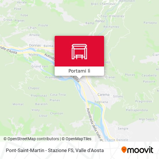 Mappa Pont-Saint-Martin - Stazione FS
