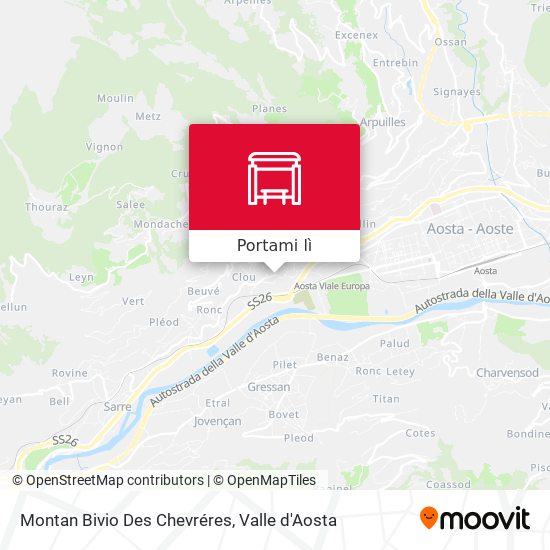 Mappa Montan Bivio Des Chevréres