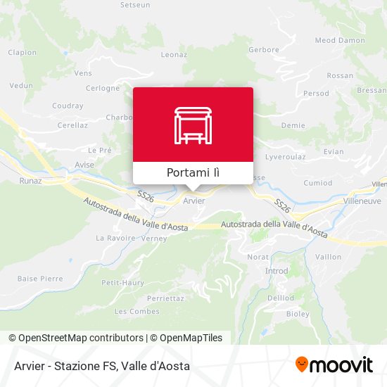 Mappa Arvier - Stazione FS