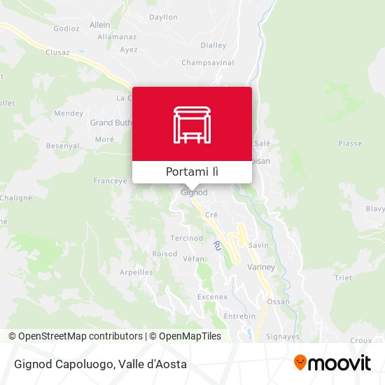 Mappa Gignod Capoluogo