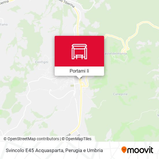 Mappa Svincolo E45 Acquasparta