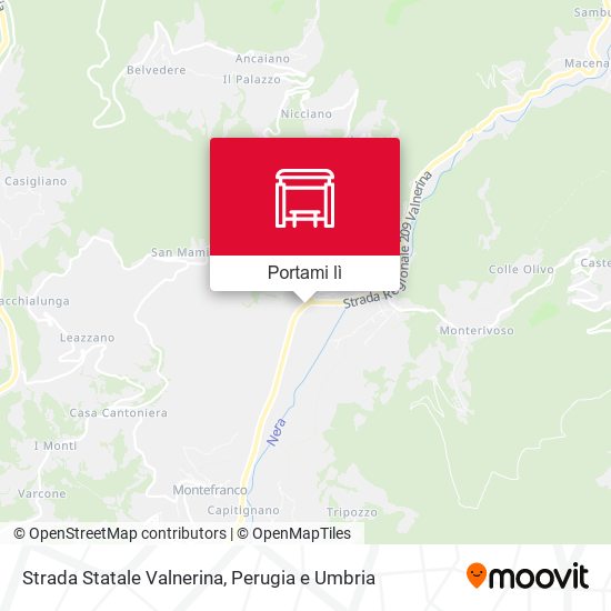 Mappa Strada Statale Valnerina