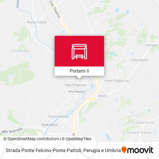Mappa Strada Ponte Felcino-Ponte Pattoli