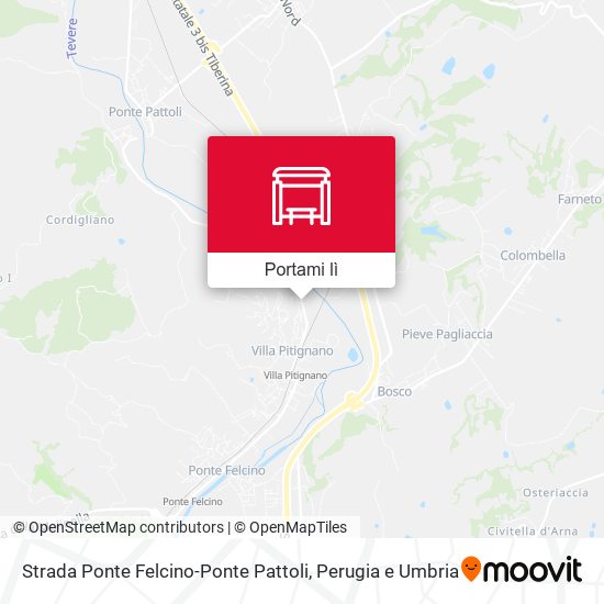 Mappa Strada Ponte Felcino-Ponte Pattoli
