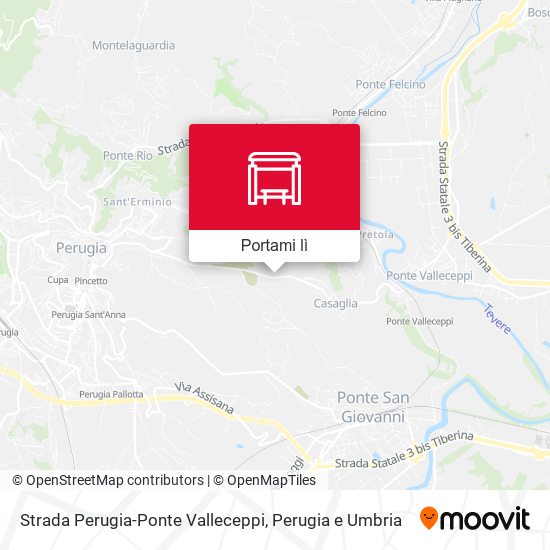 Mappa Strada Perugia-Ponte Valleceppi