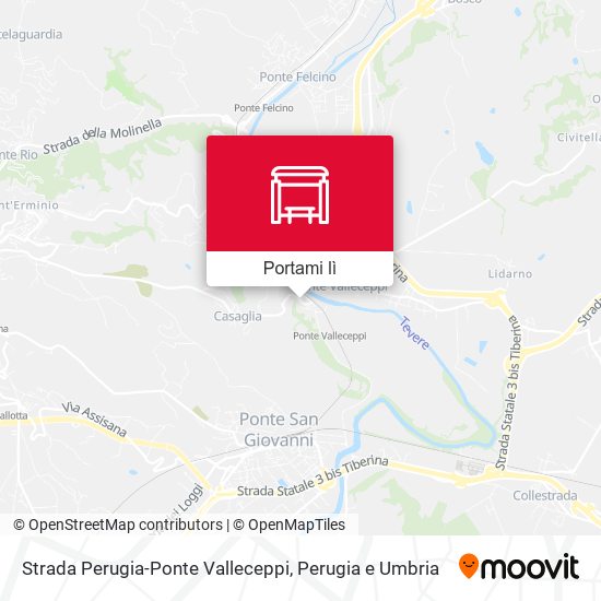 Mappa Strada Perugia-Ponte Valleceppi