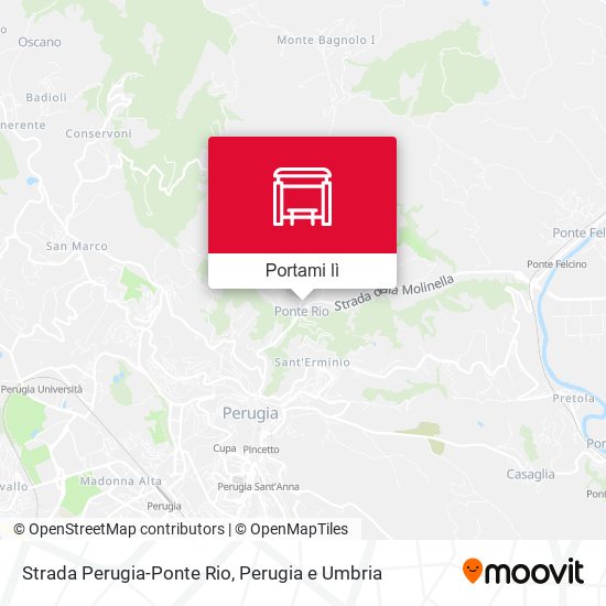 Mappa Strada Perugia-Ponte Rio